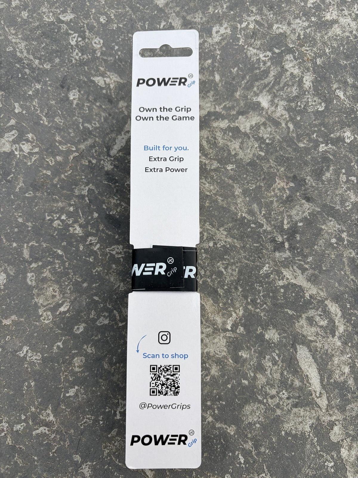 Back of the Power Grip packaging card